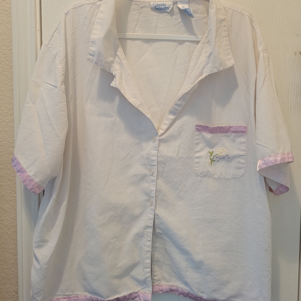 Gabrielle Intimates White Button Down Top sz  3x
